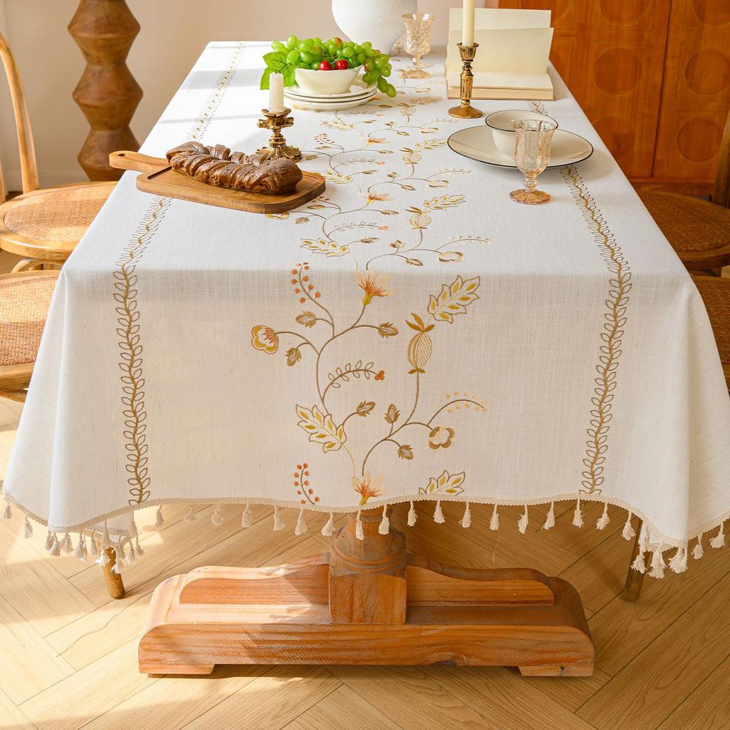 High-End Atmosphere Amazon Light Luxury Embroidered Tablecloth Retro American Decorative Rectangular Table Cloth