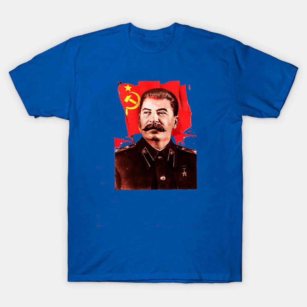 Hot Sale Joseph Stalin Communist Propaganda Poster TShirt 100 Cotton ONeck Summer Short Sleeve Casual Mens Tshirt Size S3XL
