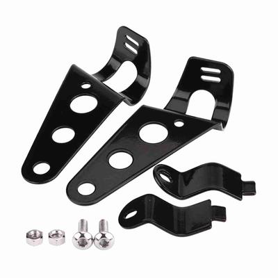 1 Pair Stainless Steel Motorcycle Headlight Bracket Fork Small Mount Stand Support (Black)