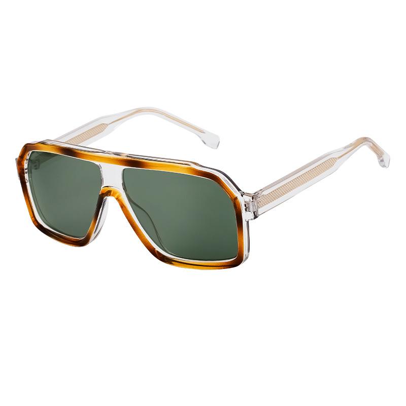 Oversized Square Sunglasses for Men Classic Luxury Brand Trendy Metal Big Frame Goggles Eyewear Stylish Sun Glasses