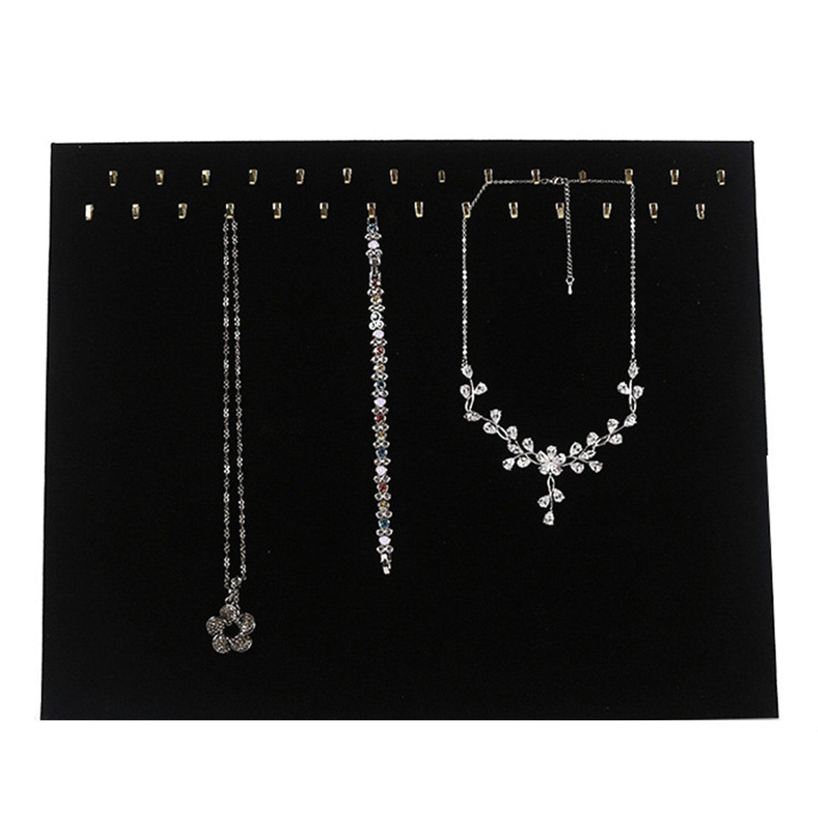 

Flannel Necklace Display Stand Pendant Chain Bracelet Board Jewelry Photography Props Lattice Shop Counter Decoration L чорний