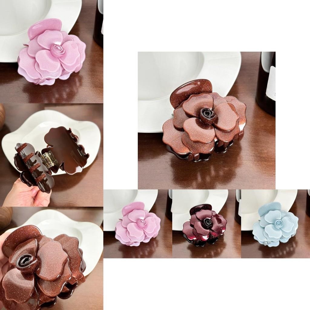 Beautiful Handcrafted Rose Acetate Hair Claw Clip For Women Available In Multiple Colors