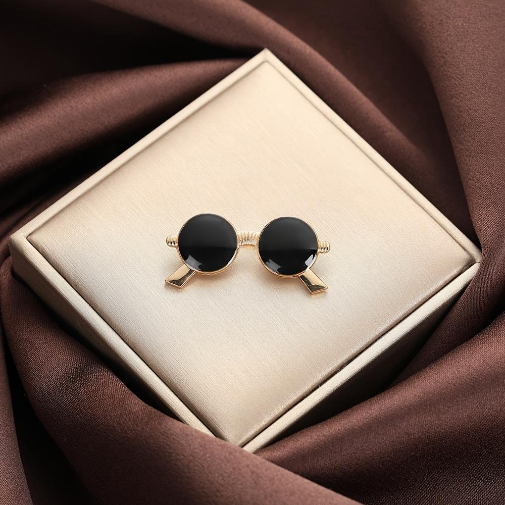 Elegant Glasses Shape Brooch Jewelry For Women Vintage Style Clothings Decoration