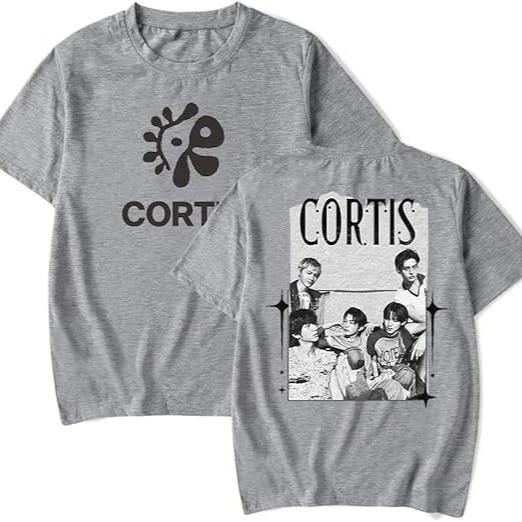 

2026 CORTIS Team Fan Support Мерч Унісекс Футболка з коротким рукавом – Графічна футболка в стилі K-Pop для чоловіків та жінок Фанати K-Pop XXL чорний