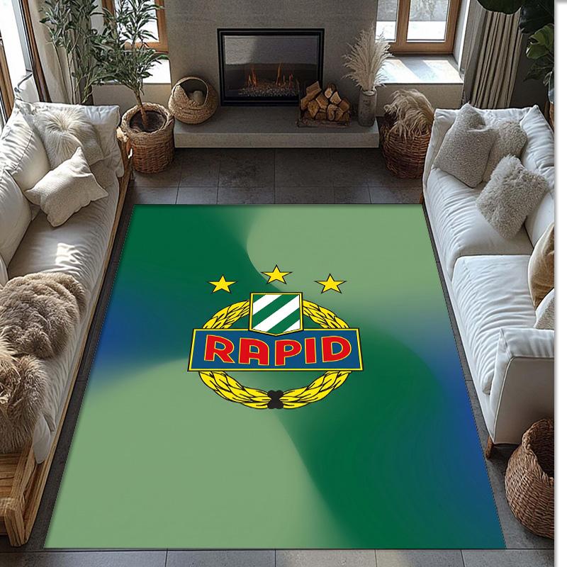 Rapid Wien FC Soccer Football Pattern Soft Area Rug Non Slip Indoor Floor Carpet Sports Decor Mat for Bedroom