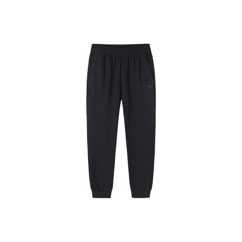 Anta Knitted Cuff Tapered Sports Pants Women Bottoms Black 162137312-1