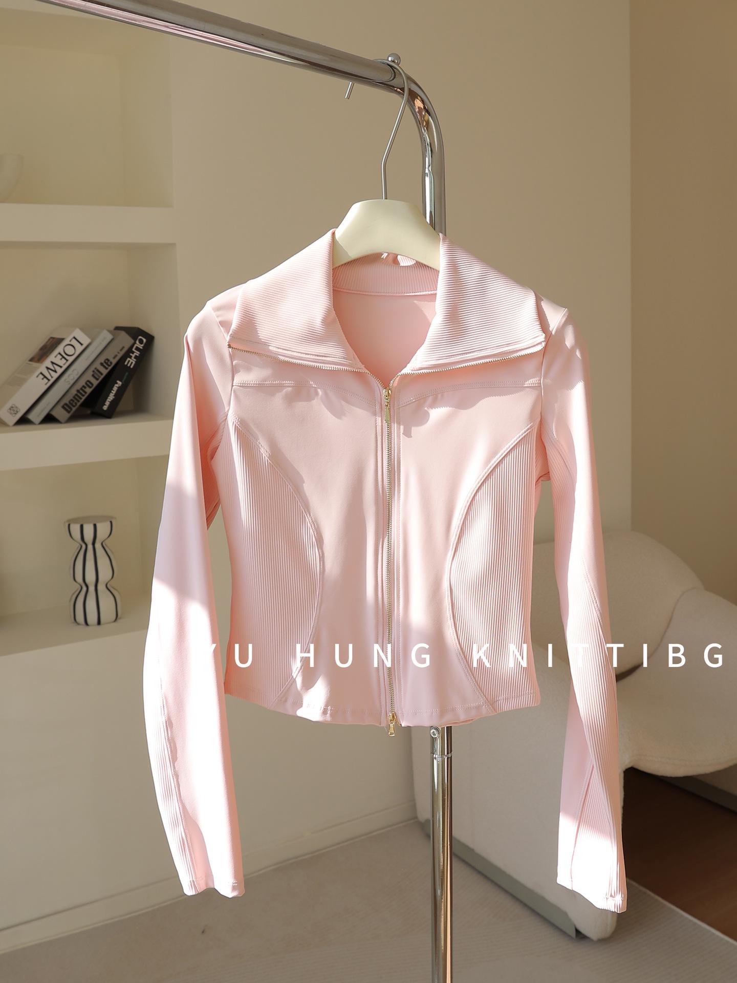 

Women s Ribbed Stand Collar Quick-Dry Fitness Jacket for Running & Yoga - Slim Fit, Autumn/Winter Sportswear Extra Large