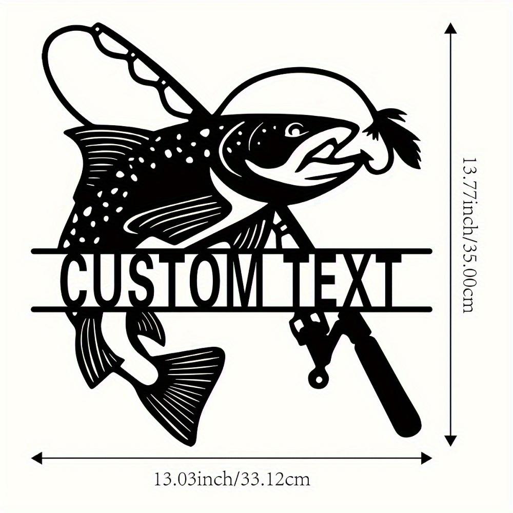 

Custom Angler Metal Wall Sign Modern House Number Family Name Plate Gift