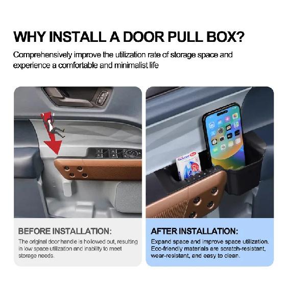 For Ford Maverick 2021-2024 Door Pull Box Door Slot Storage Box Stowing Tidying Organizer Box Car Interior Accessories Supplies