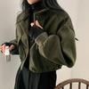 Women's Loose Short Jacket Stand Up Collar Single Breasted Cardigan Fashion Autumn Elegant Streetwear Sports Style Jacket