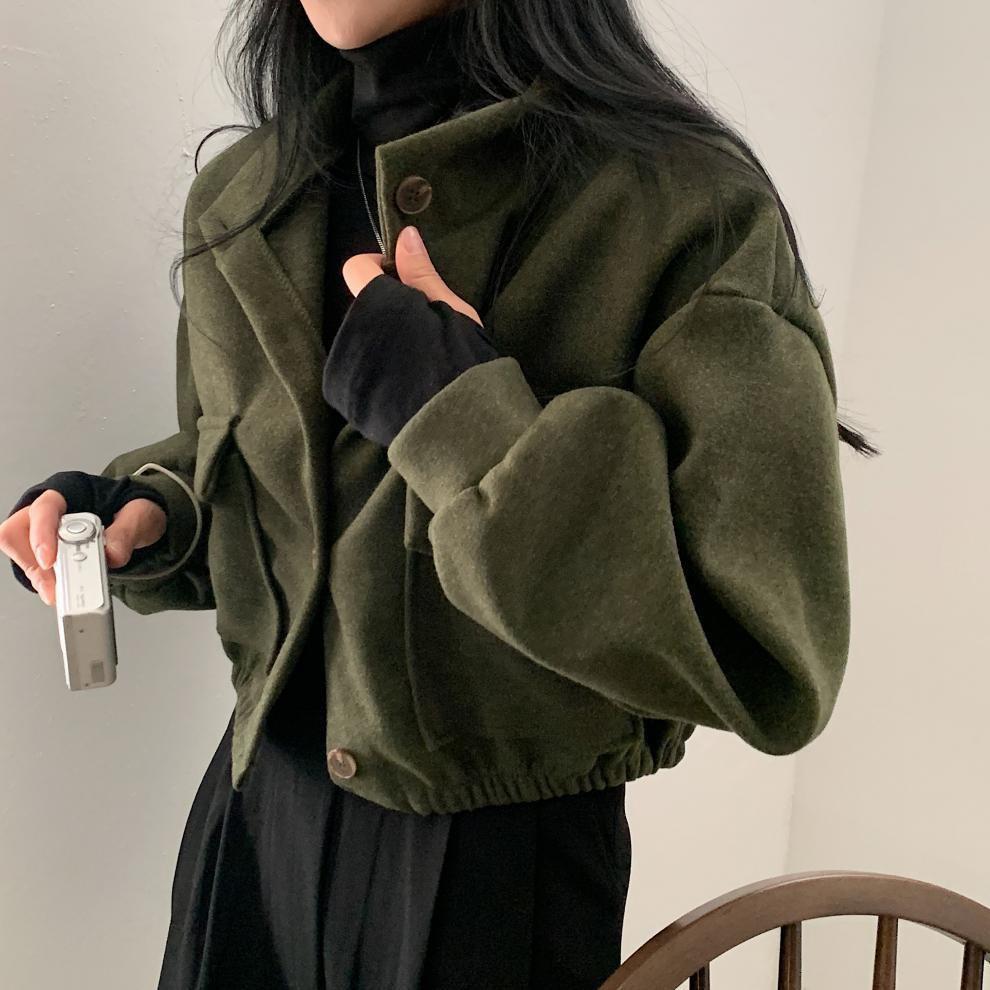 Women's Loose Short Jacket Stand Up Collar Single Breasted Cardigan Fashion Autumn Elegant Streetwear Sports Style Jacket