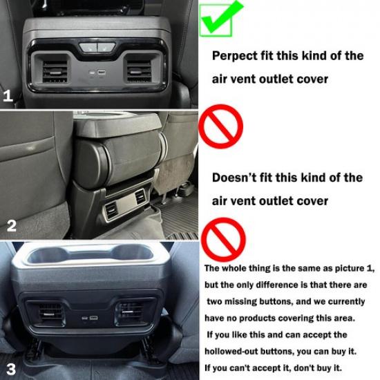 Rear AC Air Vent Outlet Frame Panel Cover Trim Decor For Chevy Silverado -24
