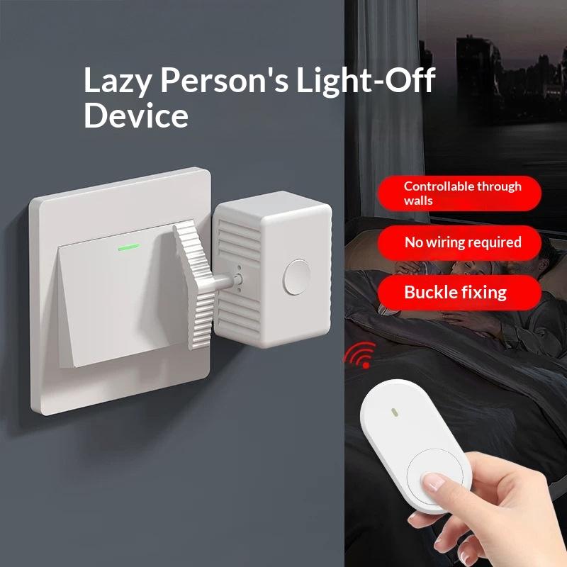1 stuks Intelligente Type-C Oplaadbare Luie Afstandsbediening Schakelaar Draadloze Bediening Lichtschakelaar Uit Schakelaar Tool Automatische Knop Duwer