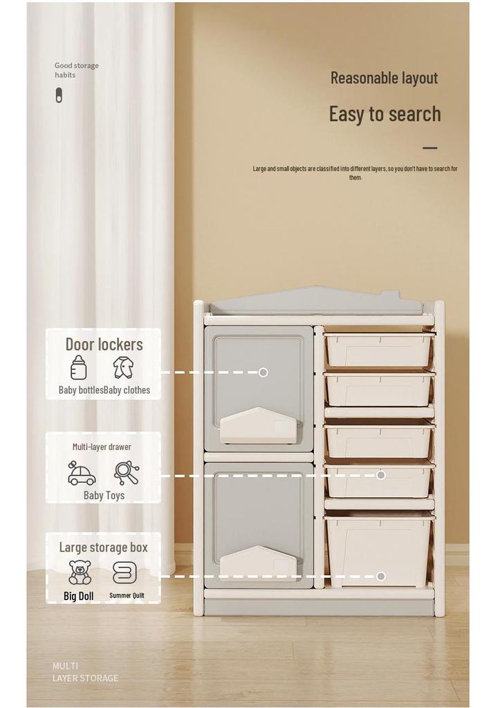 Children's Toy & Book Storage Rack - Plastic Organizer for Building Blocks, Small Cars, Sundries