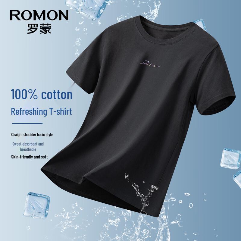ROMON Men's Crew Neck 100% Cotton Short Sleeve T-Shirt TH2613