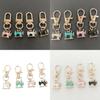 Modern Sewing Machine Glass Keychain With Alloy Pendant For Gift Giving And Daily Use