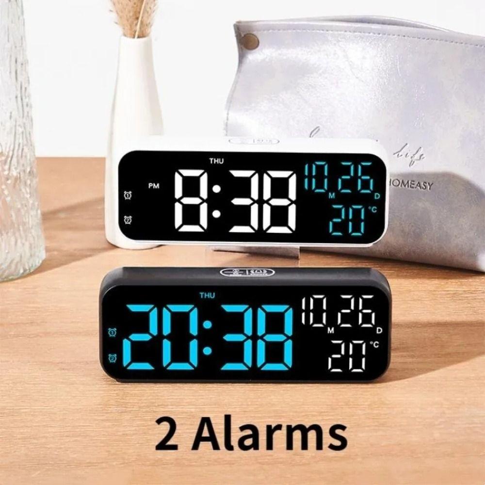 Brightness Adjustment LED Electronic Clock 12/24H Format Dual Control Table Clock  School