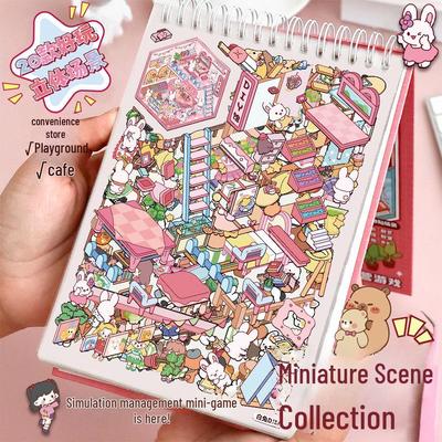 Kolekcja Miniaturowych Scen: Naklejki 3D z chatką i dziewczynką do aranżacji krajobrazu