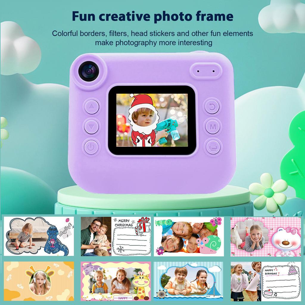 Kids   Print Camera 1080P Digital Video Camera for Kids Age 3+ Years Old 2.0 Inch Screen Toddler Travel Camera for Boys Girls with Print Paper