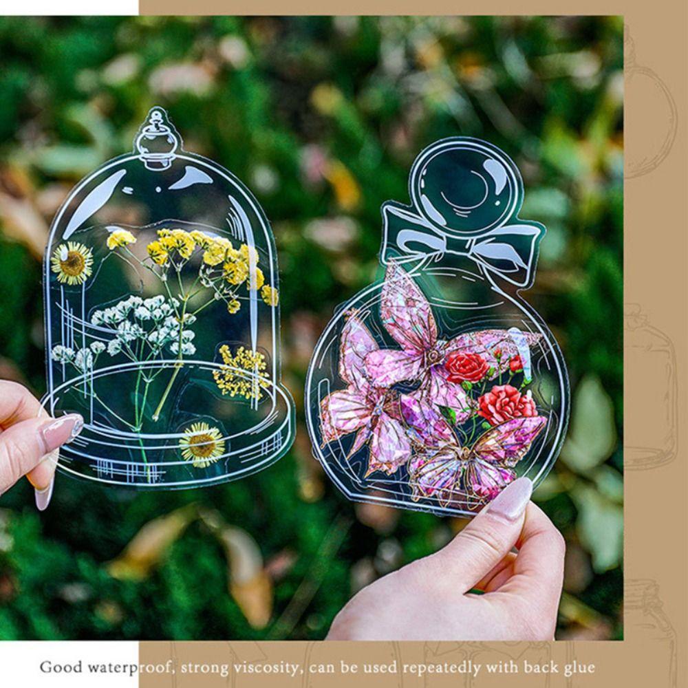 20PCS DIY PET Stickers Transparent DIY Book Marks High Quality Homemade Plant Specimens  Students