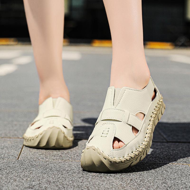 Women's Sandals Summer Pink Mary Jane Men Beach Shoes Closed Toe Casual Walking Sandals Plus Size