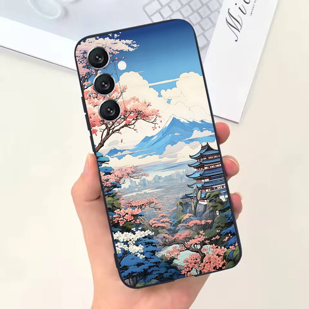 Japan Berg Fuji Kirschblüte Handyhülle Silikon Weich Für Samsung Galaxy A73,31,32,72,41,53,52,71,22,5G,Note,J7,8,9