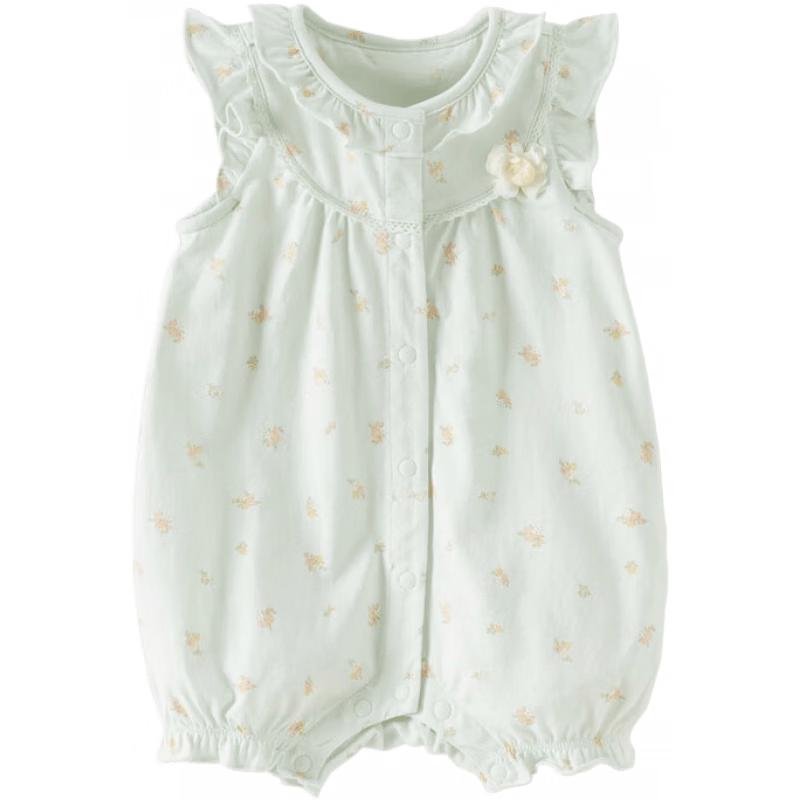 DAVE&BELLA Baby Girl Floral Print Sleeveless Summer Romper 80cm