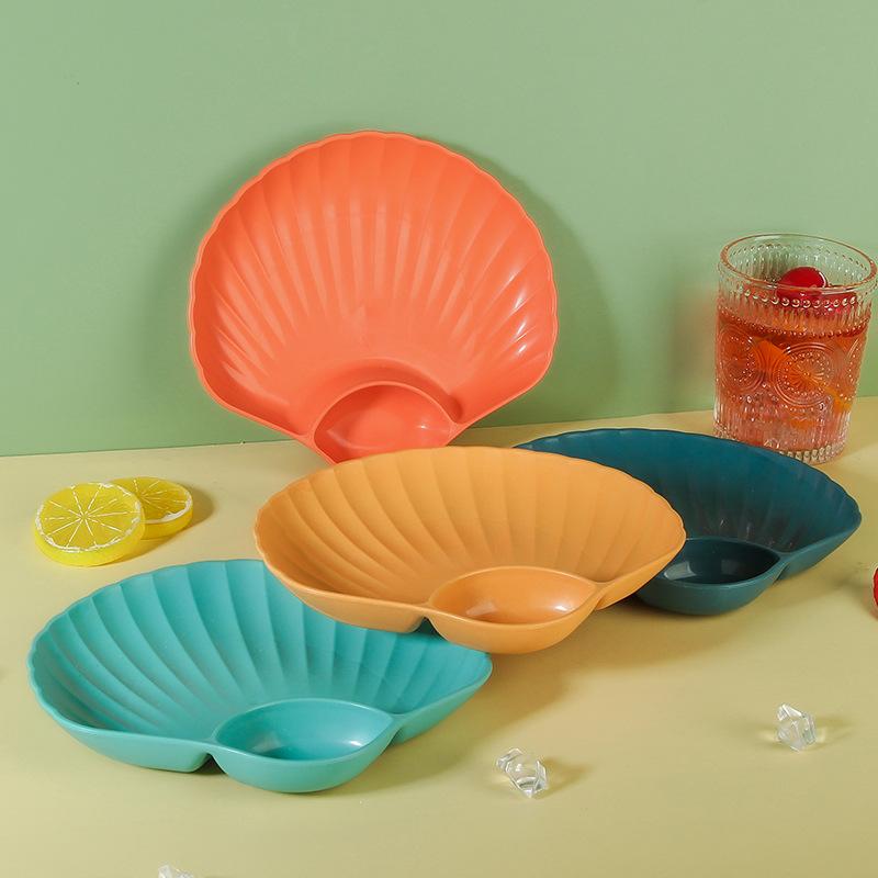 Creative Shell-Shaped Living Room Fruit and Pastry Dip Dish