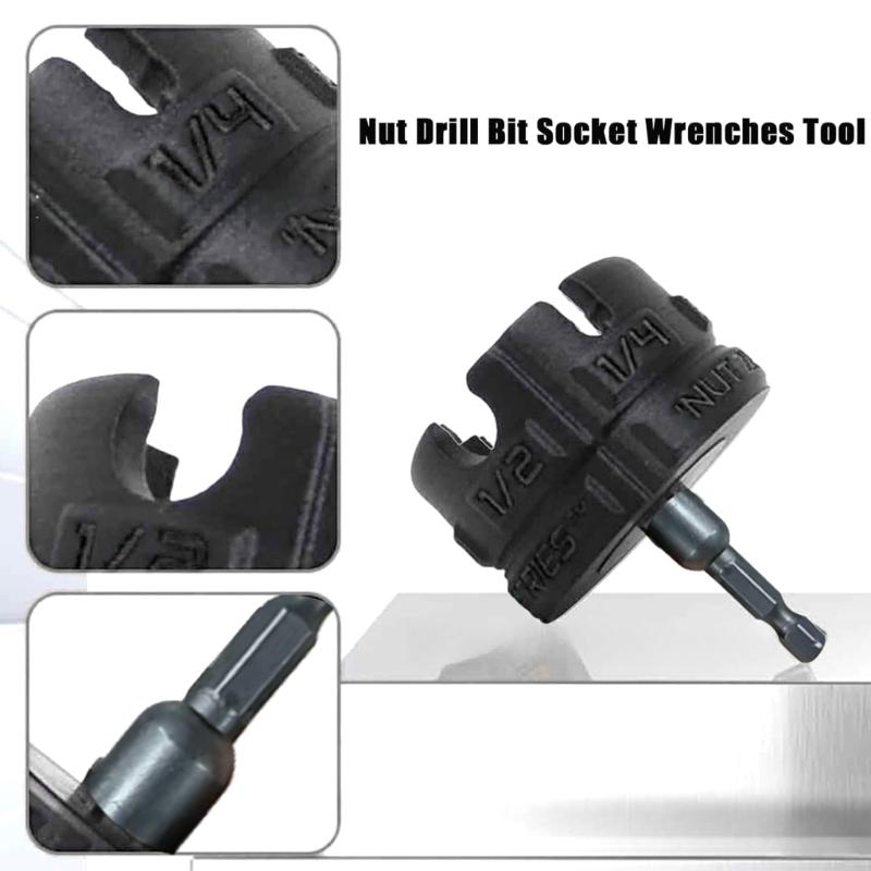 Metal Nut Drill Attachment for Fast Nut Bolt Removal Nut Remover Bolt Extractor Tool for Rack Socket Accessories