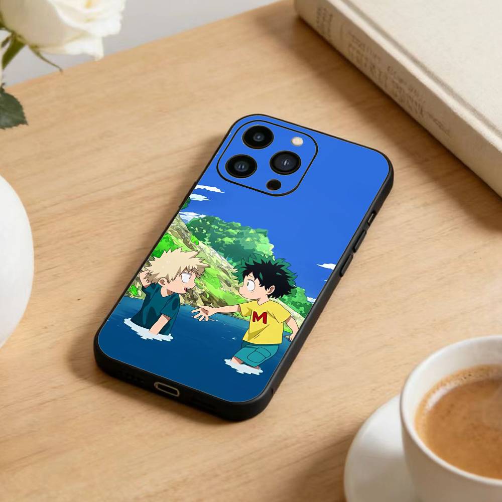 Katsuki Bakugo Hero Academia Handyhülle Für iPhone17,16,15,14,13,12 Plus,Max Weiches Silikon Schwarze Hülle