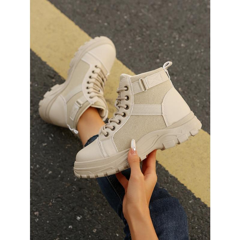New Plus Size Women's Shoes Martin Boots Women's 2025 New Winter Platform Versatile British Style High Top