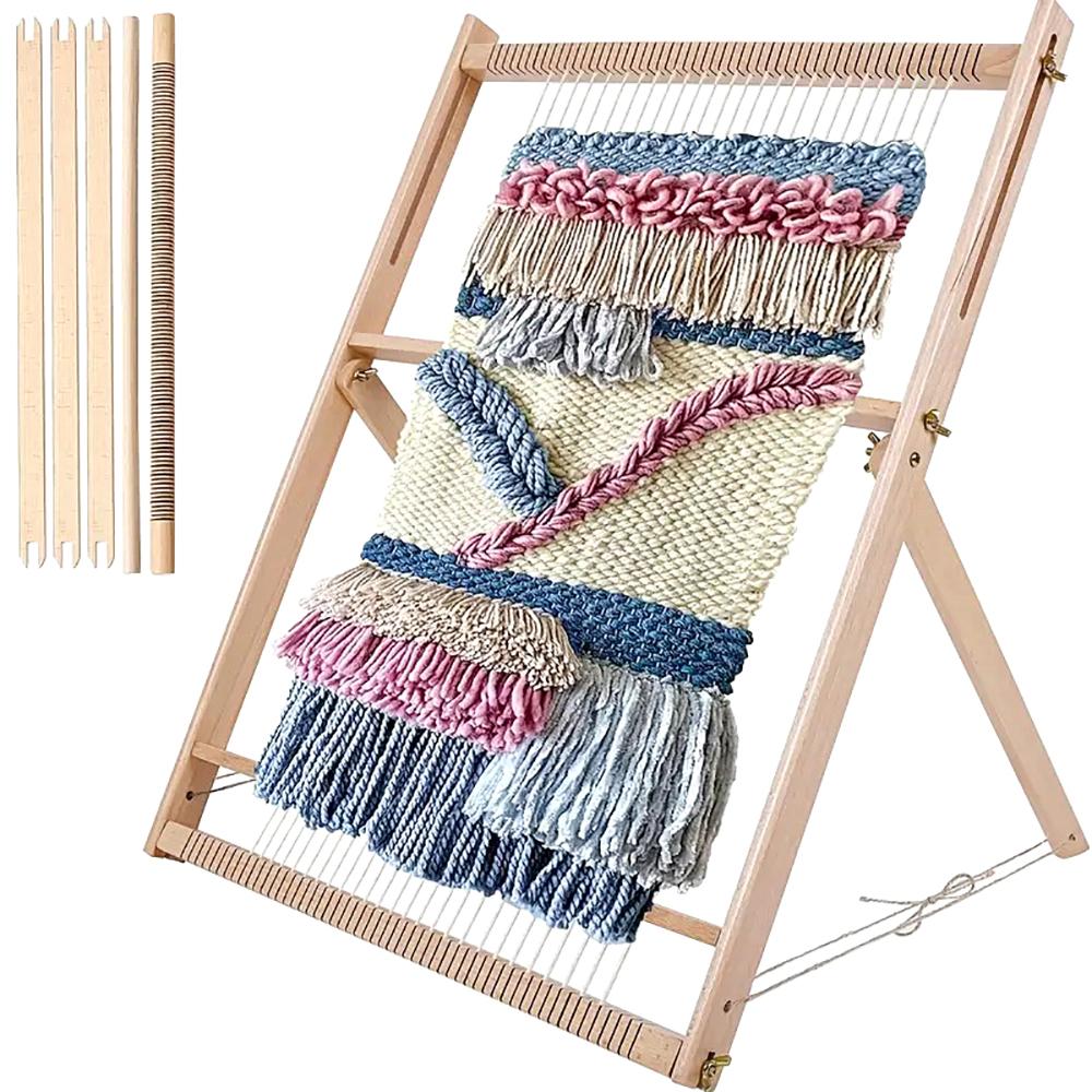 1pc Wood DIY Weaving & Knitting Loom Machine, Wooden Frame Knitted Tool, Making Decoration Tassel Tapestry & Carpet Sewing Tools