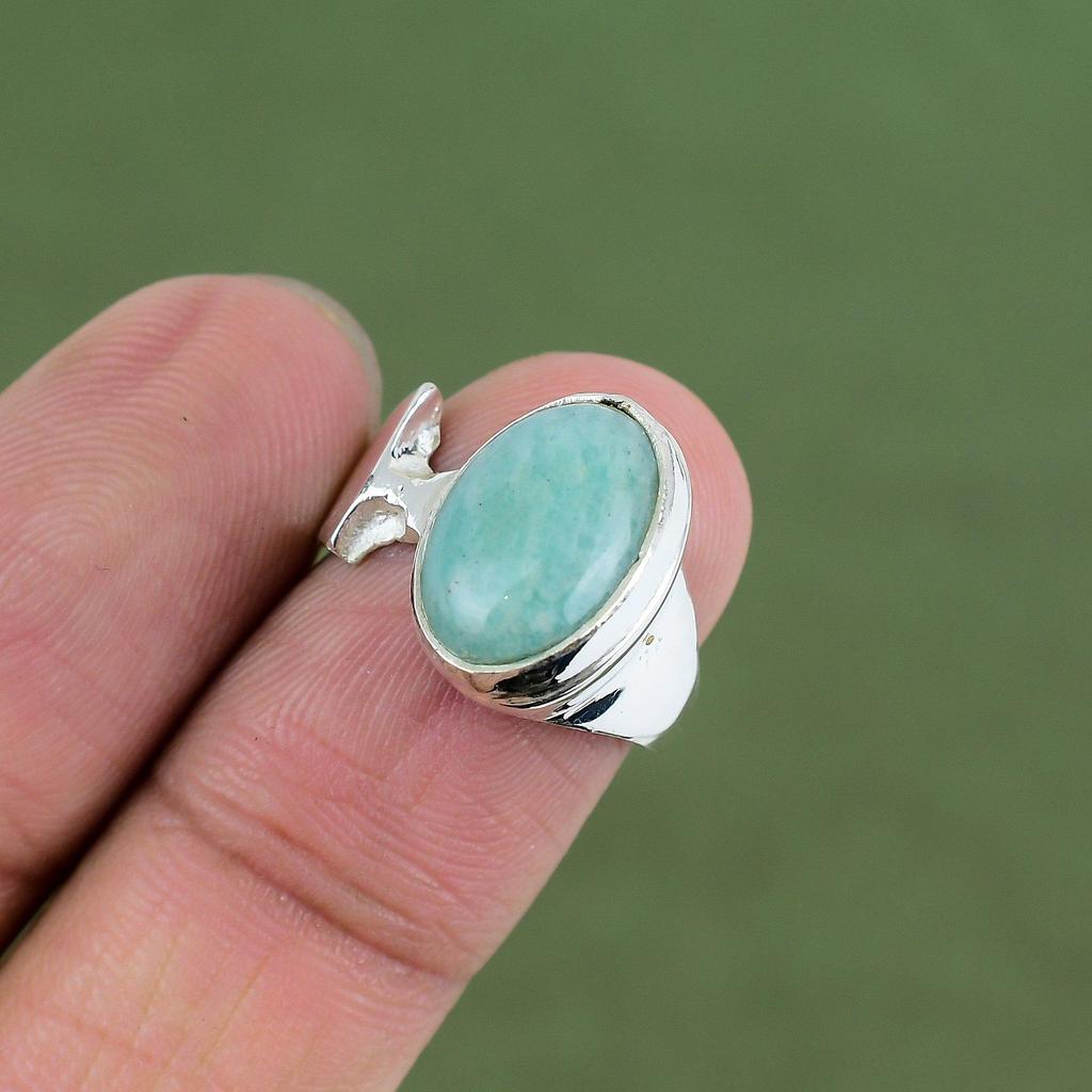 Amazonite Ring 925 Sterling Silver Ring Handmade Ring Unique Gemstone Ring Silver Jewelry Beautiful Ring Wedding Gift Available In Ring Size
