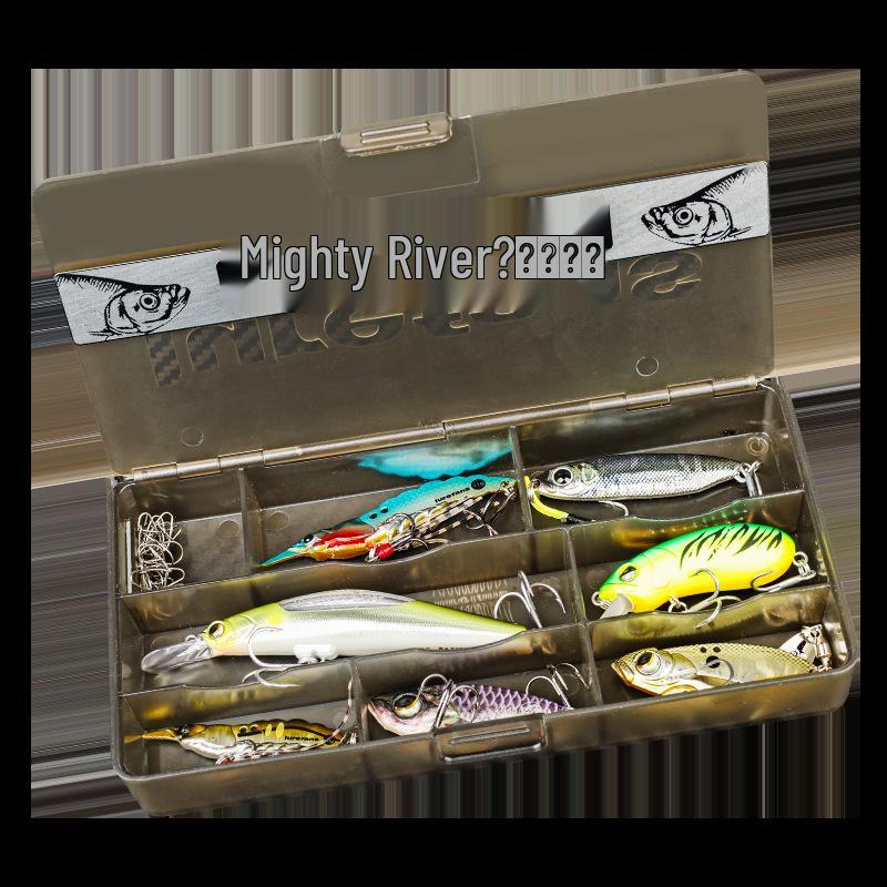 Mighty River Treasure Lure Set: Rattlesnake Green Shrimp, VIBCC50, East Wind Minnow, and Blue Knife Iron Plate