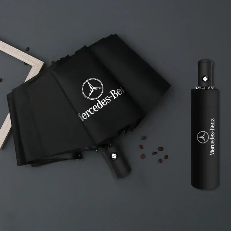 

Автоматический складной ветрозащитный солнцезащитный зонт с логотипом автомобиля Для Mercedes Benz C180 C200 C260 C300 W108 W124 W126 W140 W168 W169 W176