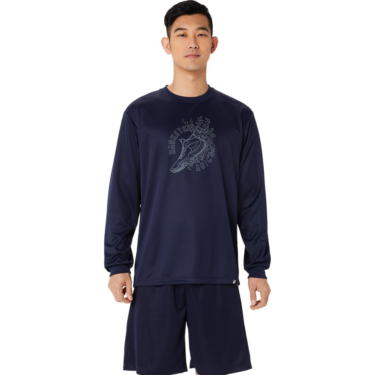 

Баскетбольная одежда Графическая рубашка с длинным рукавом Принт 2063A374 Унисекс Взрослый Полночь L [Asics] (Передний логотип)