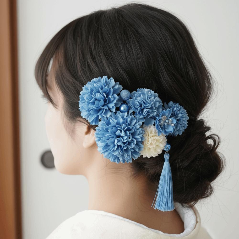 Handmade Japanese Kimono Hair Clips Flower Tassels Hair Stick Jewelry Flower Hair Forks  Girls