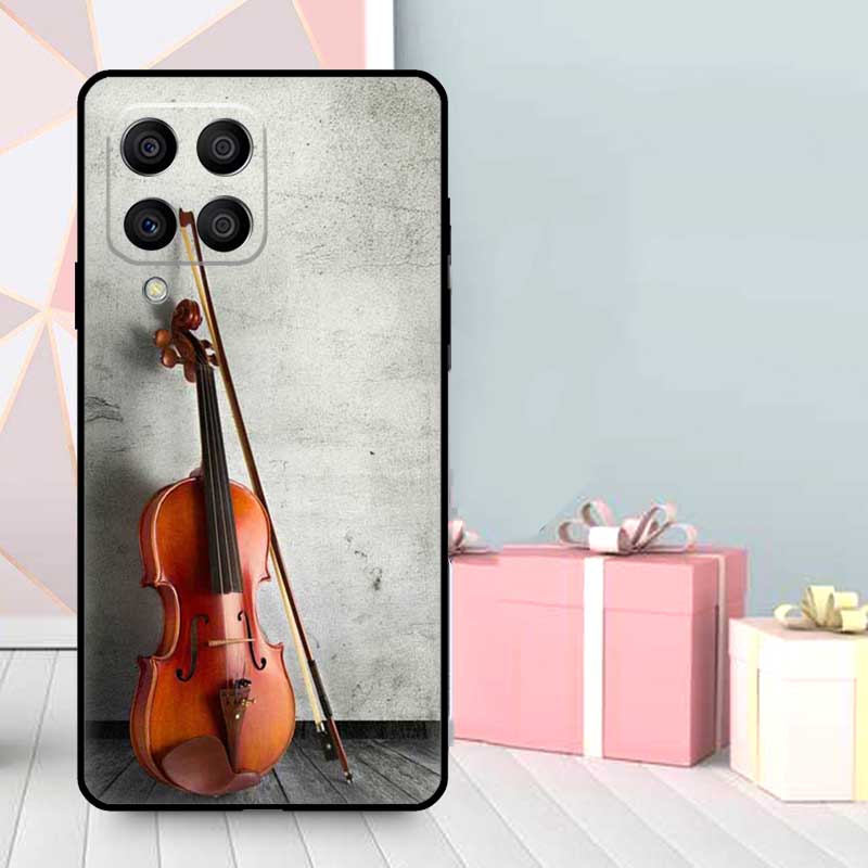 Elegant Violins Bow Sheet Music Case For Samsung Galaxy M56 M52 M32 M53 M16 M11 M21 M31 M35 M12 M13 M14 M15 M36 M55 M34 M54