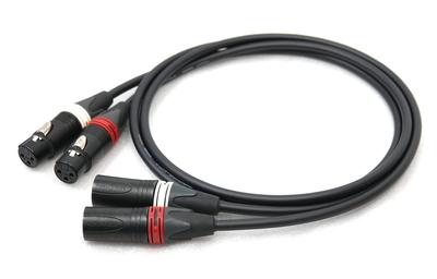 MOGAMI 2534 Red and White 2 Pair XLR Microphone Cable (0.3m)