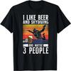 I Like Beer And Skydiving And Maybe 3 People Retro Vintage T-Shirt