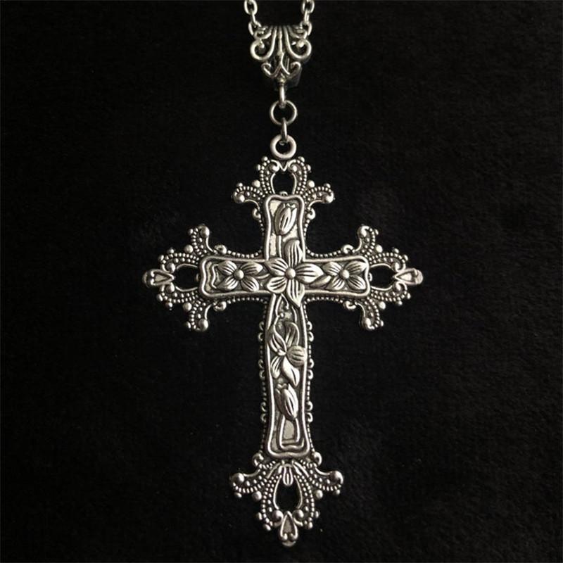 Victorian Cross Necklace With 18in Silver Chain For Men And Women