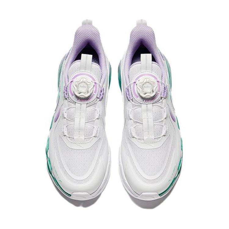 Anta Kids Energy Ring Comfortable Versatile Non-Slip Wear-Resistant Low-Top Running Shoes Kids Running Shoes White Purple Green 322345512-3