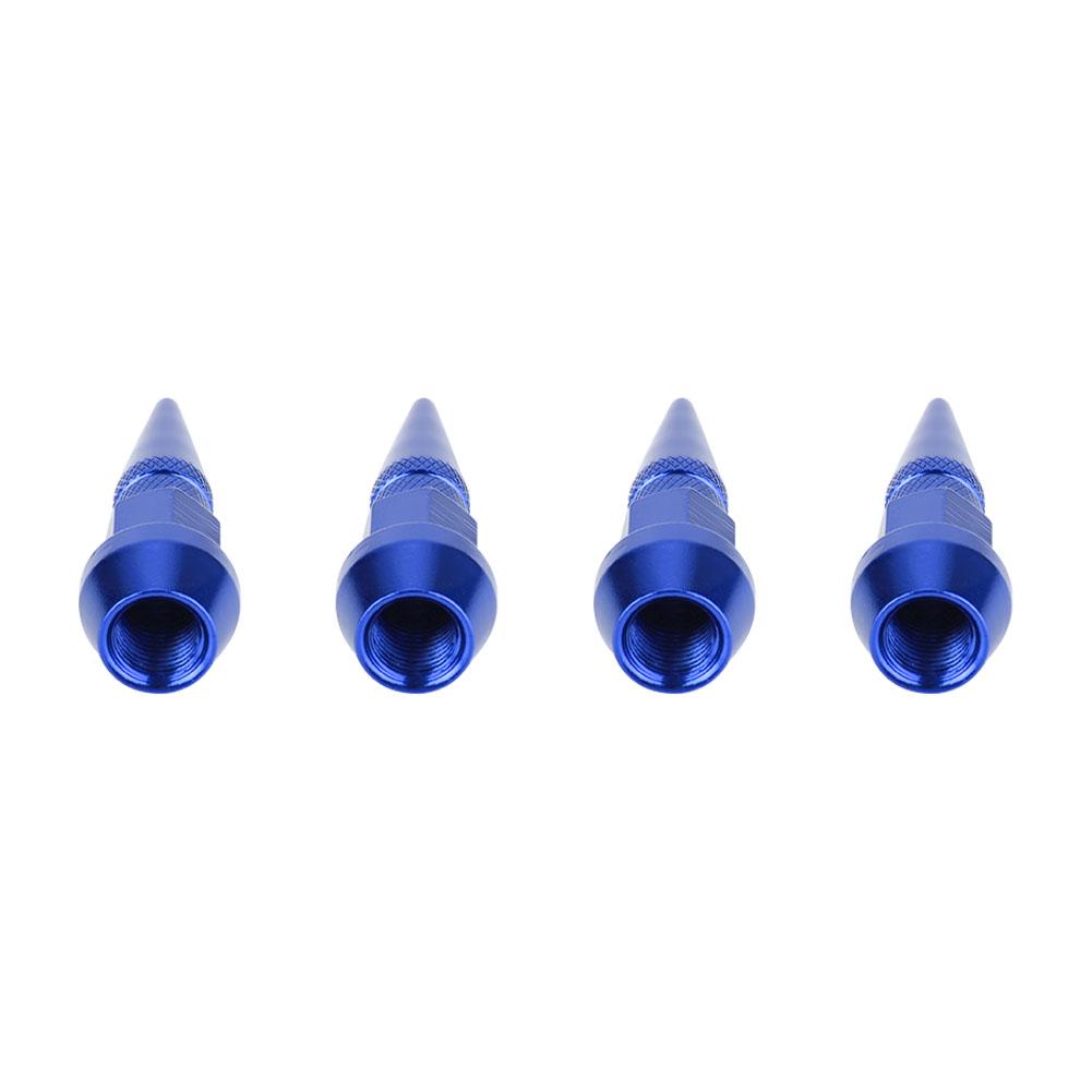 4Pcs Aluminum Alloy Spike Wheel Tire Valve Stem Car Truck Dust Covers Blue