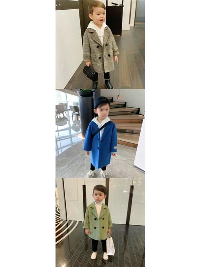 Boys' Spring & Autumn 2025 Windbreaker: Stylish Wool Coat for Small & Medium Kids - Korean Trend, Casual & Handsome.