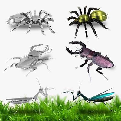 1 Set Puzzlespielzeug Insektenserie DIY Mini Zusammenbau 3D Metallpuzzle Farbe Libellenmodell für Kinder 14+ Erwachsenengeschenk