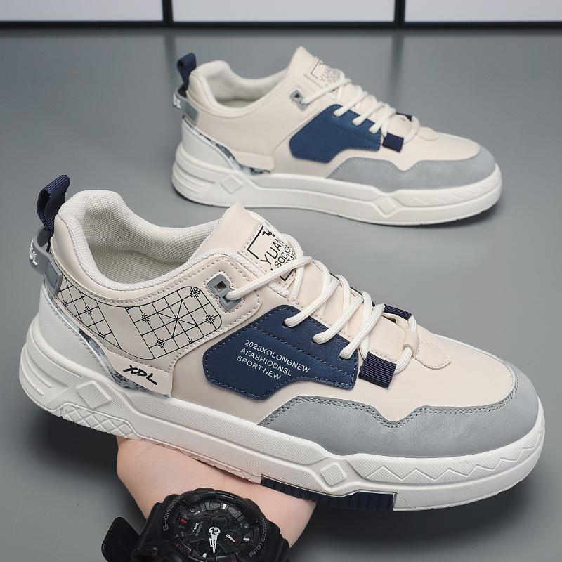 

Маленькие белые туфли Кожаная поверхность Толстая подошва Увеличение роста Повседневные Мужские Спортивные Кеды Модная Цветовая гамма Мужская обувь 44