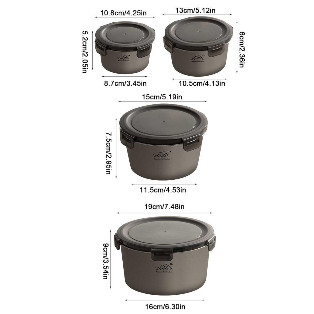 Ultralight Titanium Purification Dinner Box Portable Fresh-keeping Food Storage Container For Outdoor Picnic Camping Lunch Box