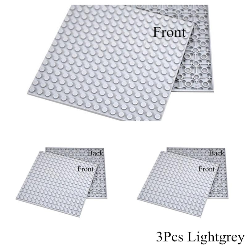 Non-Toxic 3Pcs Plates 16 X 16 Double Sided Baseplate Building Blocks Base Plate Moc City Parts Educational Toy For Children