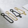 Moderne Metall-Toilettenschilderplatte Schwarz Gold Waschraum Tür Wandaufkleber WC-Halter Beschilderung Haus Badezimmer Dekor