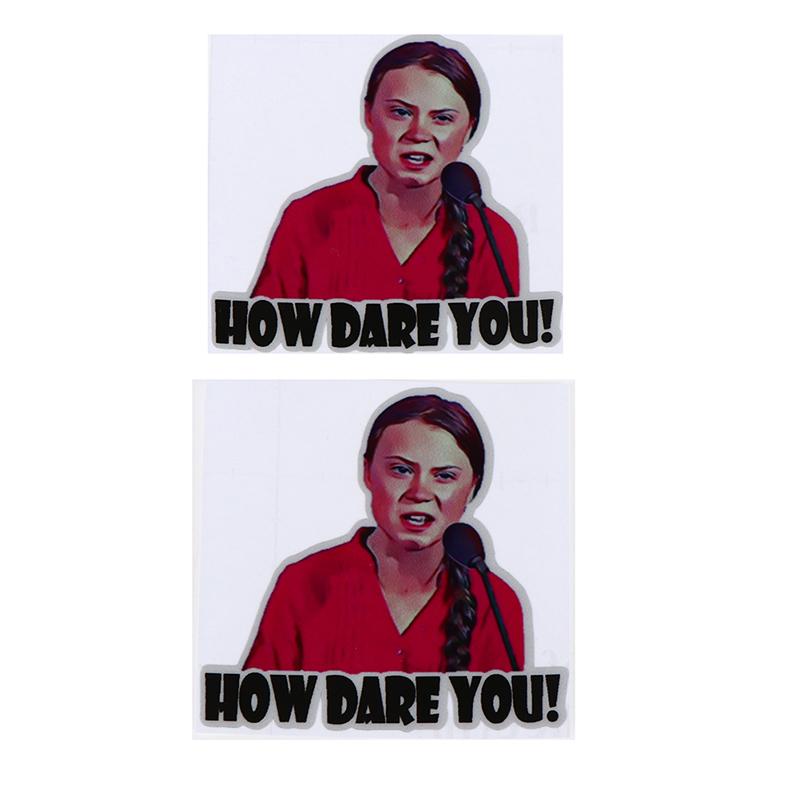 

2 шт. 8*8 см, как ты смеешь, Грета Тунберг, виниловая наклейка, наклейка на окно, грузовик, автомобиль